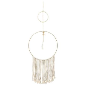 Picture of Metal 30" Curvt Wall Accent with Tassels - Natural