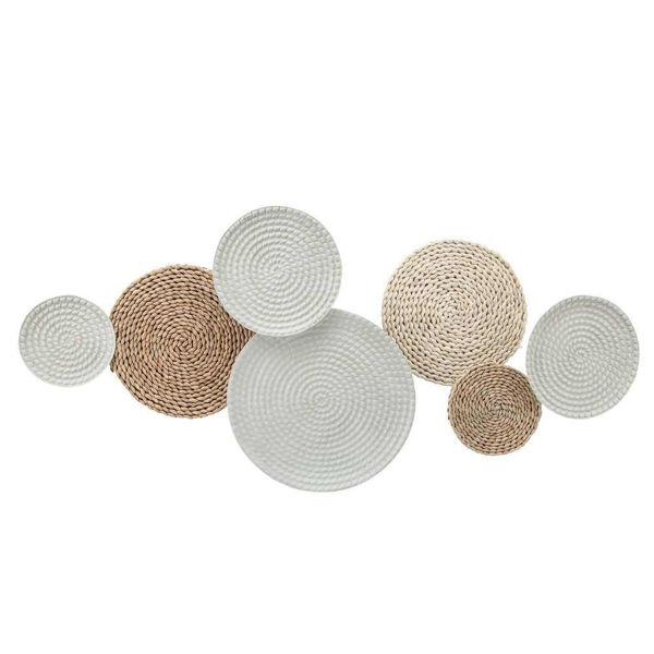 Picture of Metal Woven 40" Round Wall Art - Natural