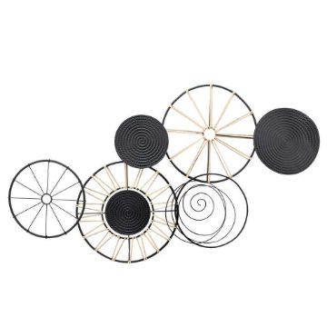 Picture of Metal 47" Swirl Wall Art - Black