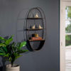 Picture of Oval Wood and Metal Wall Shelf