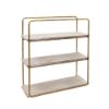 Picture of Metal and Wood 3-Tier Wall Shelf - Gold