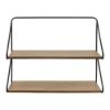 Picture of Metal and Wood 20" 2-Tier Wall Shelf - Black and Brown