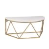 Picture of Wood and Metal 16" Demilune Wall Shelf - White
