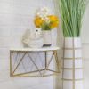 Picture of Wood and Metal 16" Demilune Wall Shelf - White