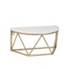 Picture of Wood and Metal 12" Demilune Wall Shelf - White