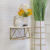 Picture of Wood and Metal 12" Demilune Wall Shelf - White