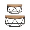 Picture of Wood and Metal 12" Demilune Wall Shelf - Brown