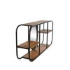 Picture of Metal and Wood 24" Wall shelf with Mirror - Brown