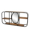 Picture of Metal and Wood 24" Wall shelf with Mirror - Brown
