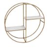 Picture of Metal and Wood 24" Round Shelf - White and Gold