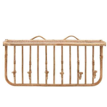 Picture of Rattan 25" Wall Shelf with Hangers - Natural