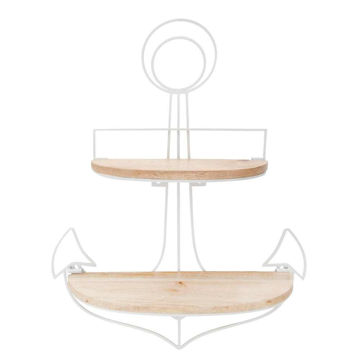 Picture of Metal 24" Anchor Wall Shelf - Brown and White