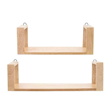 Picture of Wood 16" and 21" Wall Shelf - Set of 2 - Brown