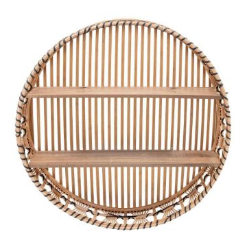 Picture of Wicker 24" 2-Layer Wall Shelf - Brown