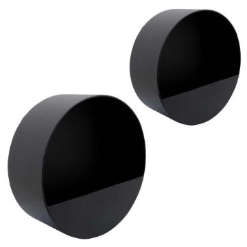 Picture of Metal 9" and 12" Wall Planters - Set of 2 - Black
