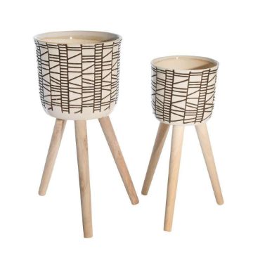 Picture of Ceramic 8" and 10" Abstract Planter with 3 Legs -