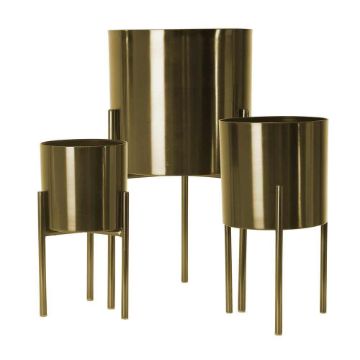Picture of Metal 18" 15" 12" Planters on Stand - Set of 3 - G