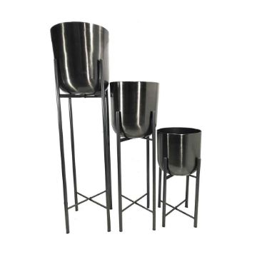 Picture of Metal 40" 30" 20" Planters on Stand - Set of 3 - G