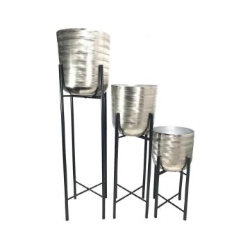 Picture of Metal 40" 30" 20" Planters on Stand - Set of 3 - S