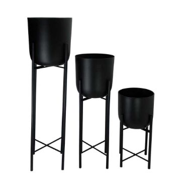 Picture of Metal 40" 30" 20" Planters on Stand - Set of 3 - B