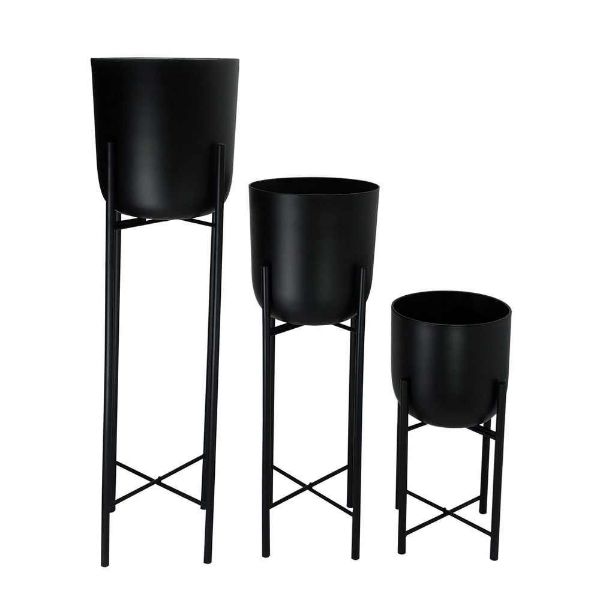 Picture of Metal 40" 30" 20" Planters on Stand - Set of 3 - B