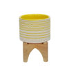 Picture of Ceramic 5" Planter on Stand with Dots - Yellow