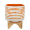 Picture of Ceramic 8" Planter on Stand with Dots - Orange