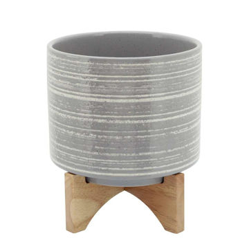 Picture of Ceramic 8" Planter on Stand - Gray