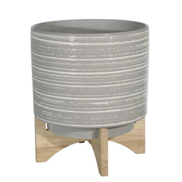 Picture of Ceramic 11" Planter on Stand - Gray