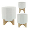 Picture of Ceramic 8" Planter on Stand - Speckled White