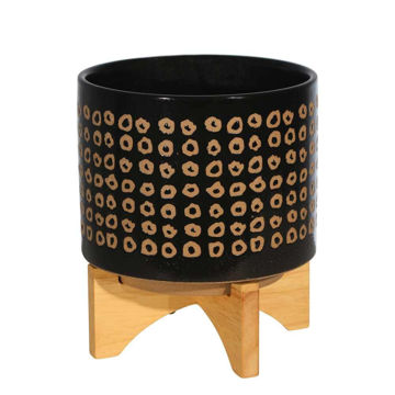 Picture of Ceramic 8" Planter on Stand - Brown