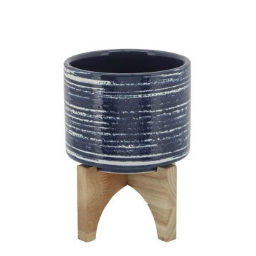 Picture of Ceramic 5" Planter on Stand - Blue