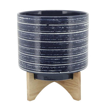 Picture of Ceramic 11" Planter on Stand - Blue