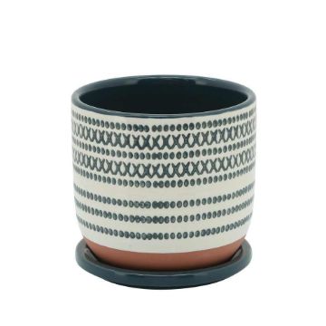 Picture of Ceramic 5" Planter with Saucer - Green