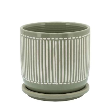 Picture of Ceramic 6" Planter with Saucer - Gray