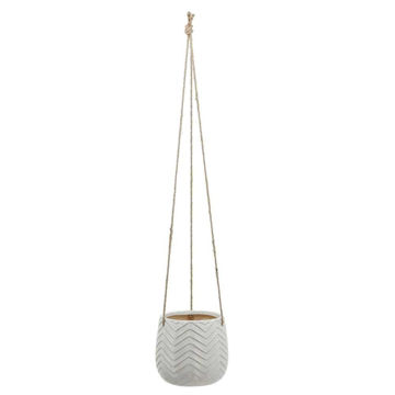 Picture of Ceramic 6" Chevron Hanging Planter - Beige