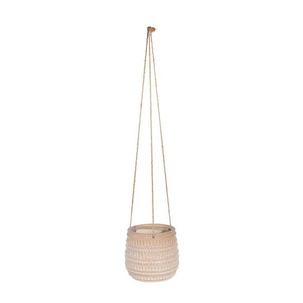 Picture of Ceramic 6" Dimpled Hanging Planter - Beige