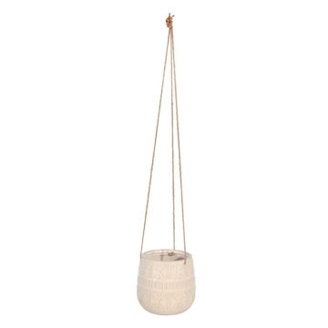 Picture of Ceramic 6" Abstract Hanging Planter - Beige