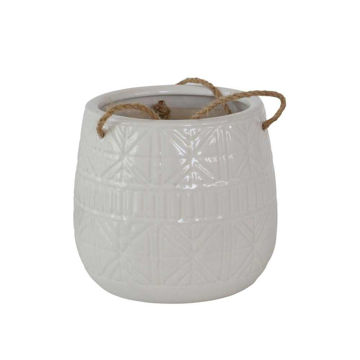 Picture of Abstract 6" Hanging Planter - White