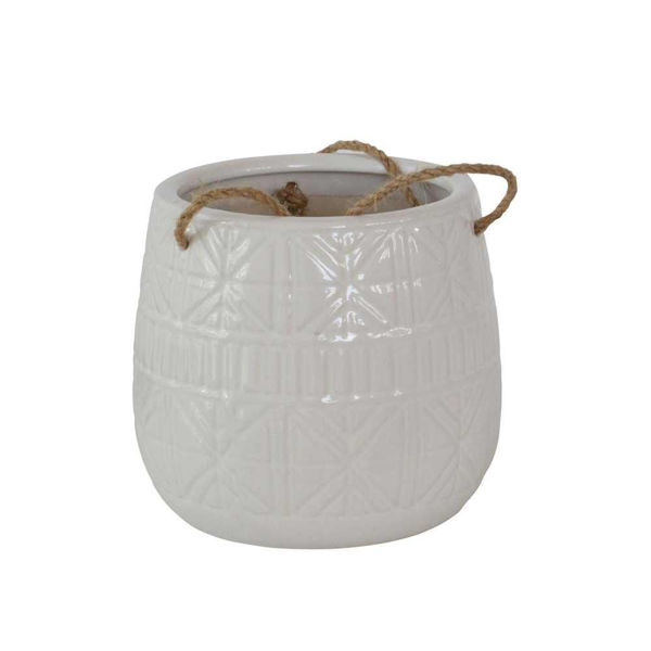 Picture of Abstract 6" Hanging Planter - White