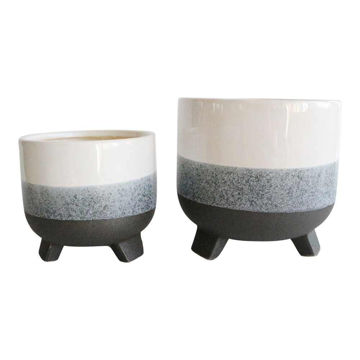 Picture of Ceramic 6" and 8" Footed Planter - Set of 2 - Laye