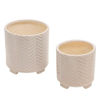 Picture of Ceramic 8" and 10" Chevron Footed Planter - Set of