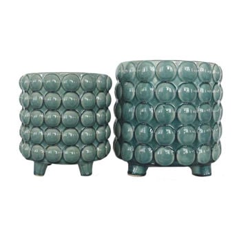 Picture of Footed Planter with Bubbles 8" and 10" - Set of 2