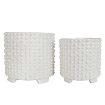 Picture of Ceramic 8" and 10" Footed Planter with Bubbles - S