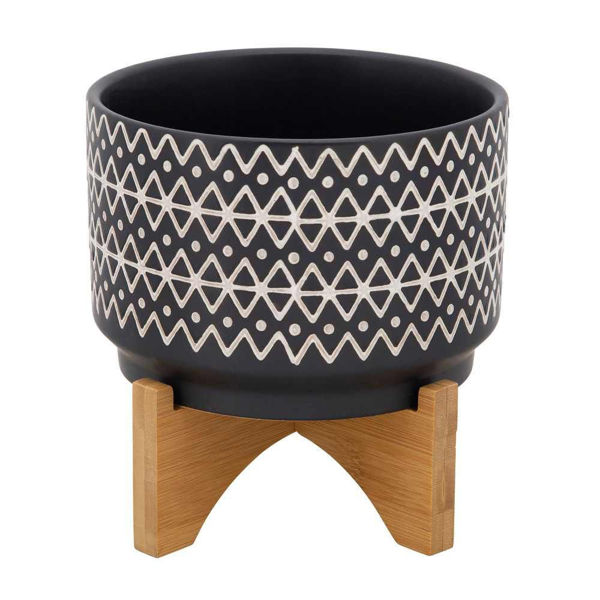 Picture of Abstract 7" Planter on Stand - Black