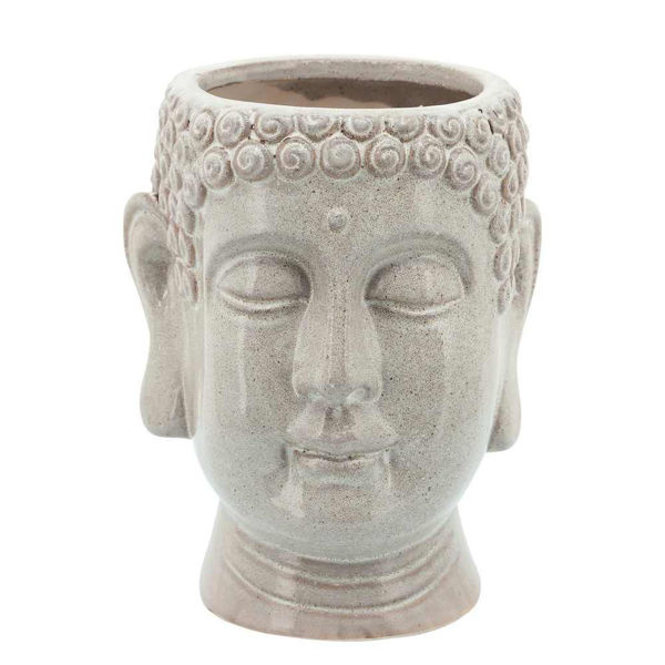 Picture of Ceramic 8" Buddha Head Planter - Gray