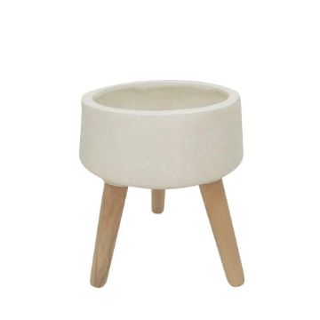 Picture of Terrazzo 18" Planter with Wood Legs - White