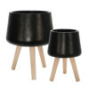 Picture of Planters with Wood Legs 11" and 15" - Set of 2 - M