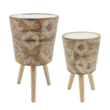 Picture of Diamond Planters with Wood Legs 10" and 12" - Set
