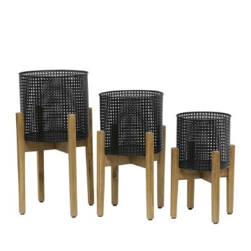 Picture of Metal Mesh Planters on Stand 8" 9" 11" - Set of 3